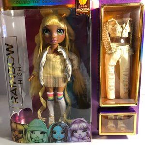 NEW RAINBOW HIGH SUNNY MADISON Doll with 2 Outfits